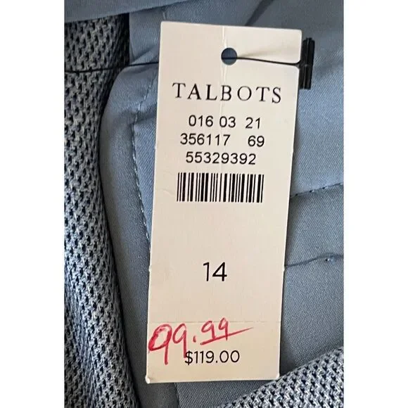 NWT Talbots Light Blue Hampshire Ankle Pants Trousers Women's Size 14 - Picture 5 of 12